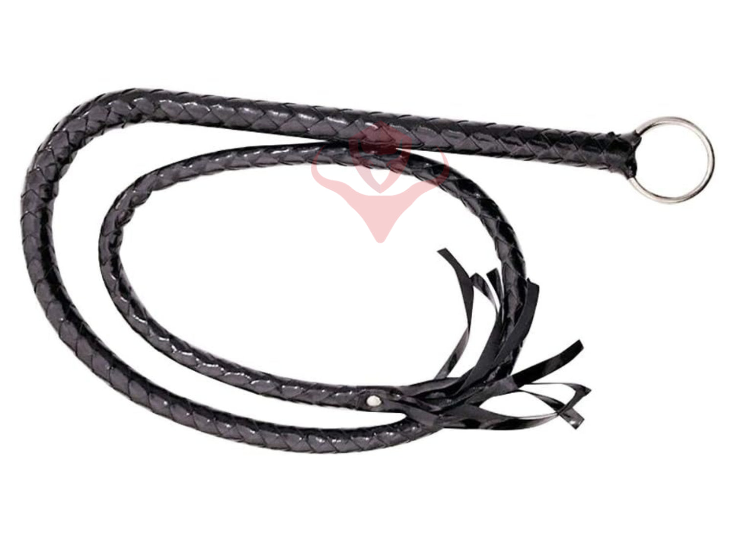 Handcrafted Faux Black Leather Whip for Equestrian Excellence Bull Whips