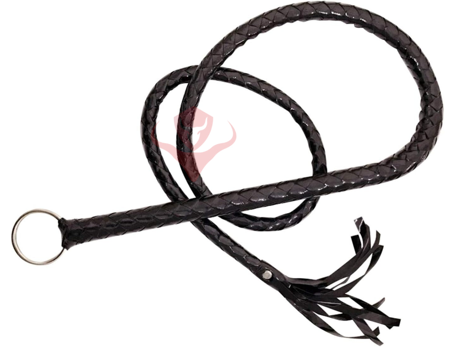 Handcrafted Faux Black Leather Whip for Equestrian Excellence Bull Whips - Image 2
