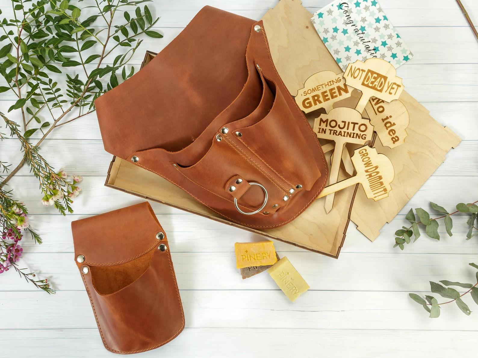 leather garden tool belt