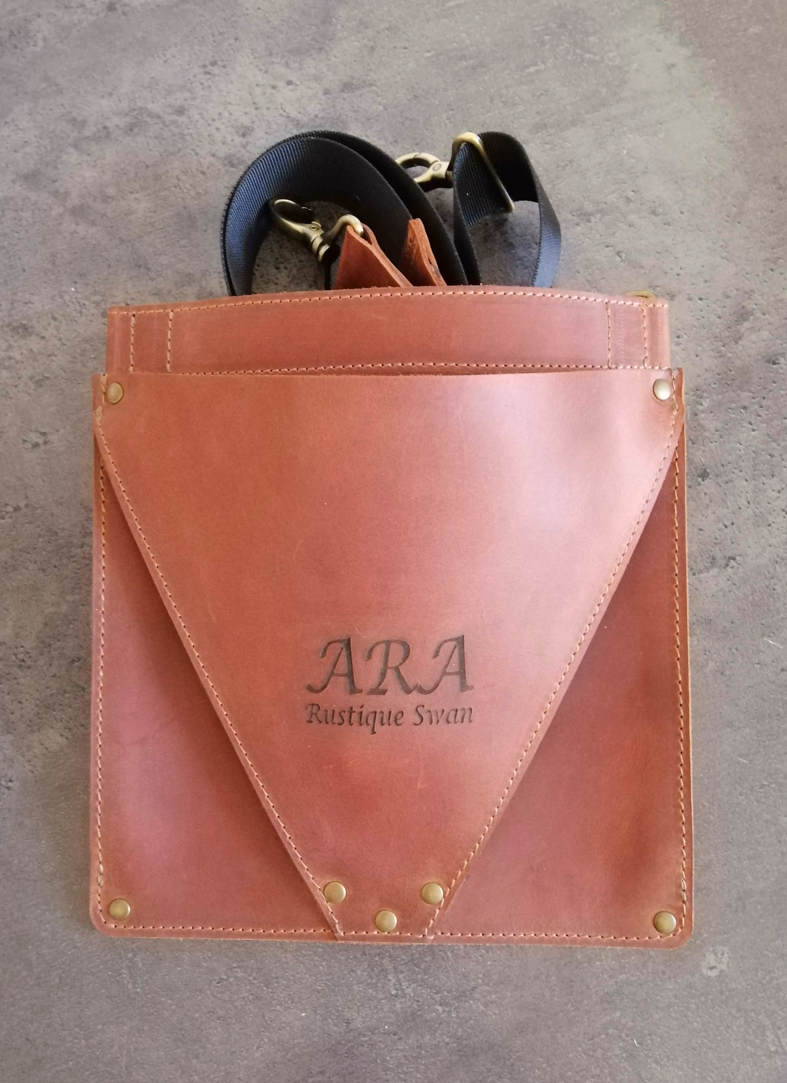 dark brown leather convertible hip bag