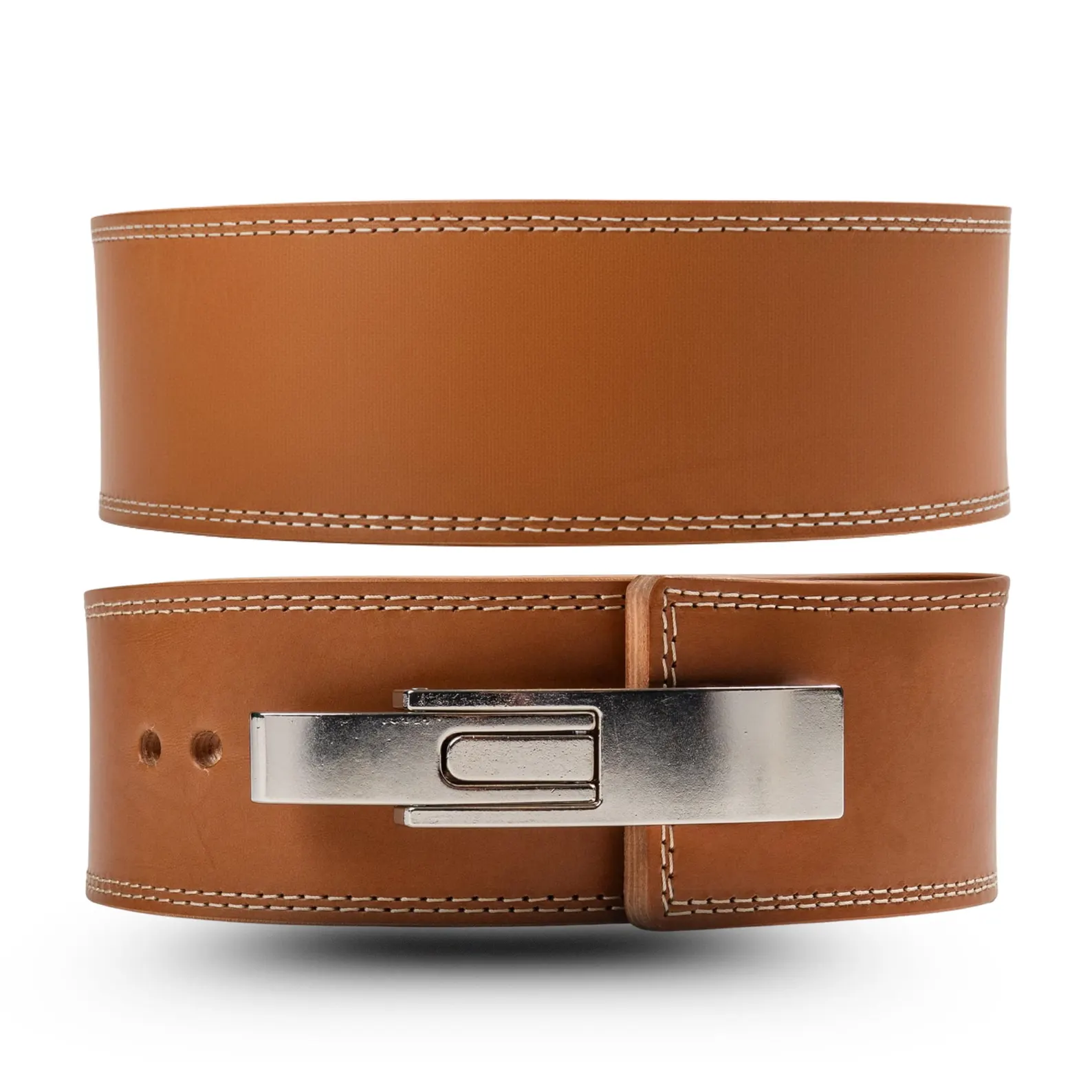 Leather weightlifting belt lasuedehub