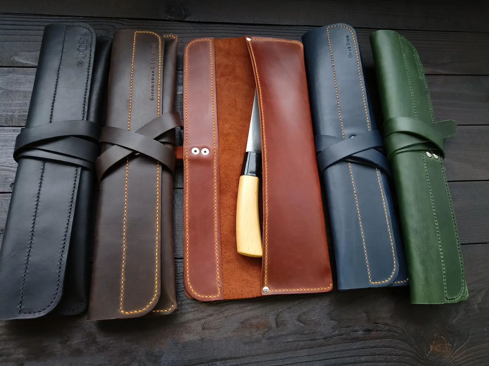 horse leather knife case